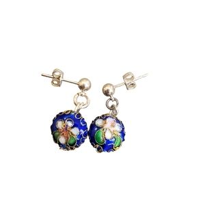 Blue flower earrings